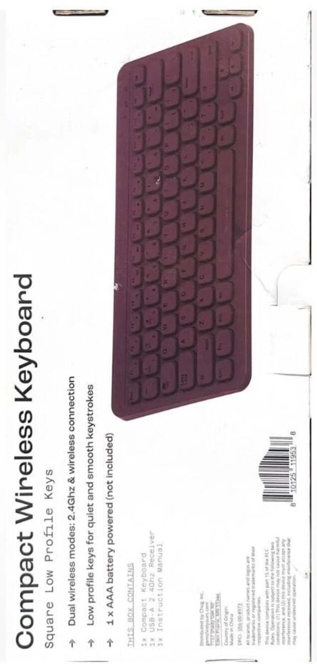 NORTH Compact Square Key Wireless Keyboard - Plum - Picture 2 of 4